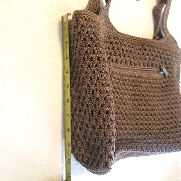 The Sak Crochet Shoulder/Hand Bag Dark Taupe Color - Picture 3 of 16